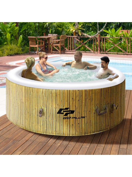 4 Person Inflatable Hot Tub Jets Bubble Massage Spa White