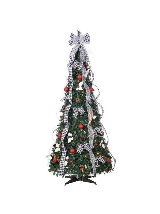 6 ft. Artificial Pop-Up LED Tree with Decorations