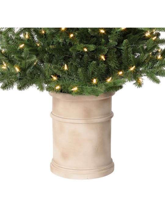 6.5 ft. Fir LED Pre-Lit Potted Artificial Christmas Tree with 300 Warm White Lights