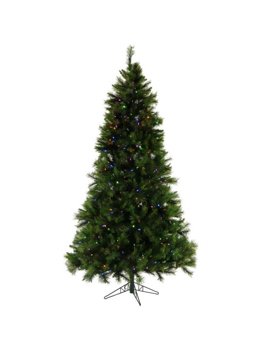 6.5 ft. Pre-lit LED Canyon Pine Artificial Christmas Tree with 400 Multi-Color String Lights