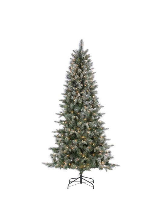 7 ft. Lightly Flocked Natural Cut Artic Pine Artificial Christmas Tree with 400 Clear Lights