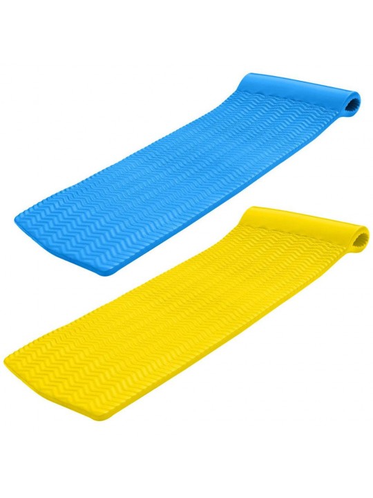 Serenity Foam Raft Lounger Pool Float, Bahama Blue and Yellow
