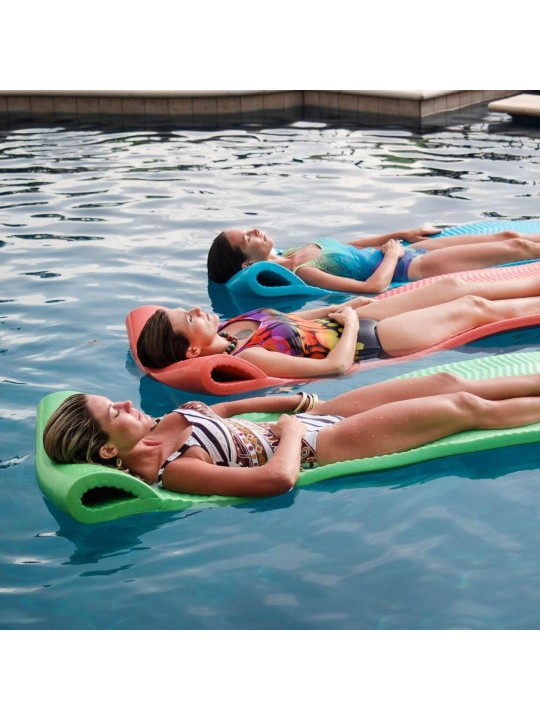 Serenity Foam Raft Lounger Pool Float, Bahama Blue and Yellow