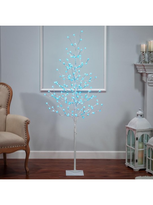 6 ft. H Electric Artificial Tree with Crackle Ball LED Lights