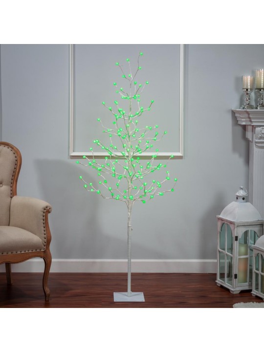6 ft. H Electric Artificial Tree with Crackle Ball LED Lights
