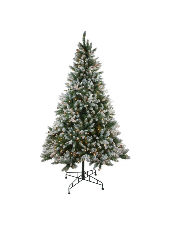 78 in. Pre-Lit Frosted Sierra Fir Artificial Christmas Tree with Clear Lights