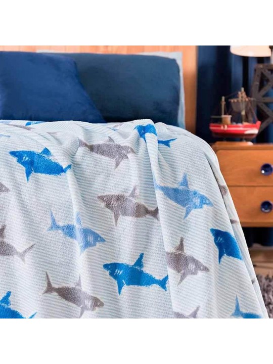 Shark fleece blanket