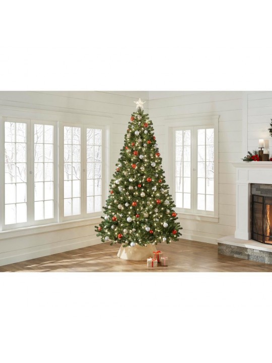 9 ft North Valley Spruce Artificial Christmas Tree with 700 White Mini Lights