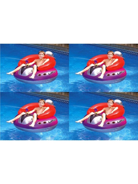 4) 9078 Swimming Pool UFO Squirter Toy Inflatable Lounge Chair Floats