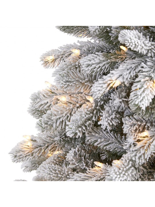 6 ft. Pre-Lit Flocked South Carolina Spruce Artificial Christmas Tree with 450 Clear Lights