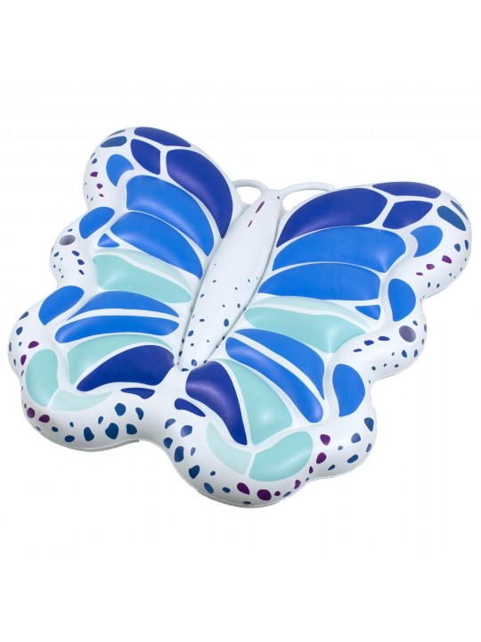 Blue Butterfly Inflatable Ride On Pool Float Island Lounger (6 Pack)