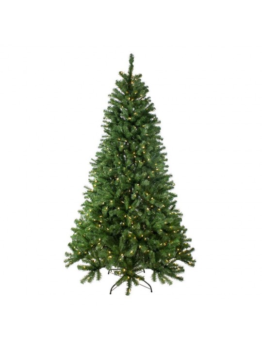 7.5 ft. Pre-Lit Multi-Function LED Basset Pine Artificial Christmas Tree, Dual Lights