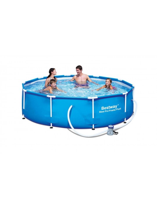 Steel Pro 10ft x 30in Round Frame Above Ground Pool Set & Cleaning Kit
