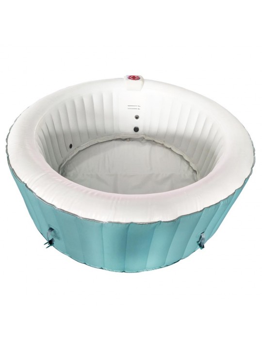 Round Inflatable Hot Tub Spa With Cover - 4 Person - 210 Gallon - Light Blue and White