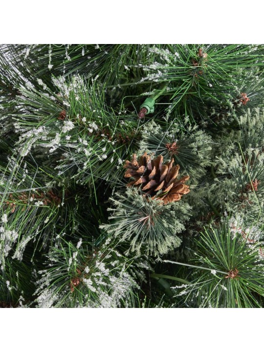 4.5 ft. Pre-Lit Cashmere Pine Artificial Christmas Tree with 250 Multi-Colored Lights, Snowy Branches and Pinecones