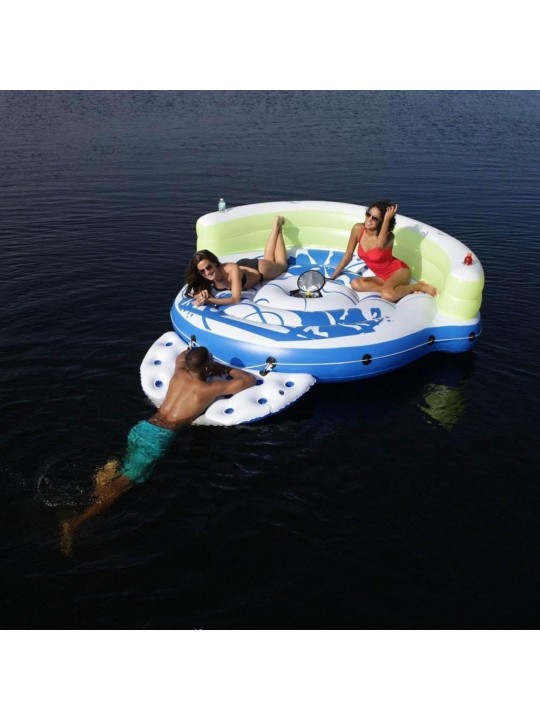 CoolerZ Kick Back Lounge 3 Person Inflatable Floating Island (2 Pack)