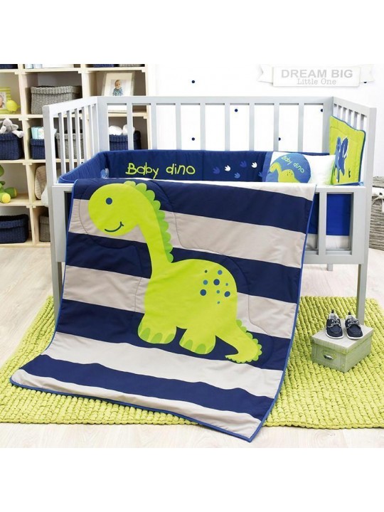 Baby dinosaur blue crib comforter set, Guarantee*