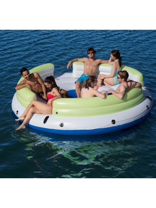 CoolerZ Lazy Dayz 6-Person Inflatable Floating Island Lounge Raft 43135E