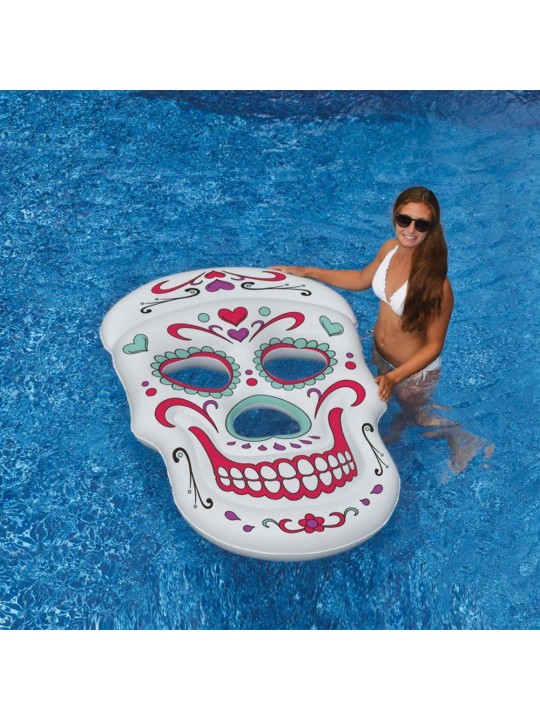 Giant Inflatable 62-Inch Sugar Skull Swimming Pool Raft (12 Pack)