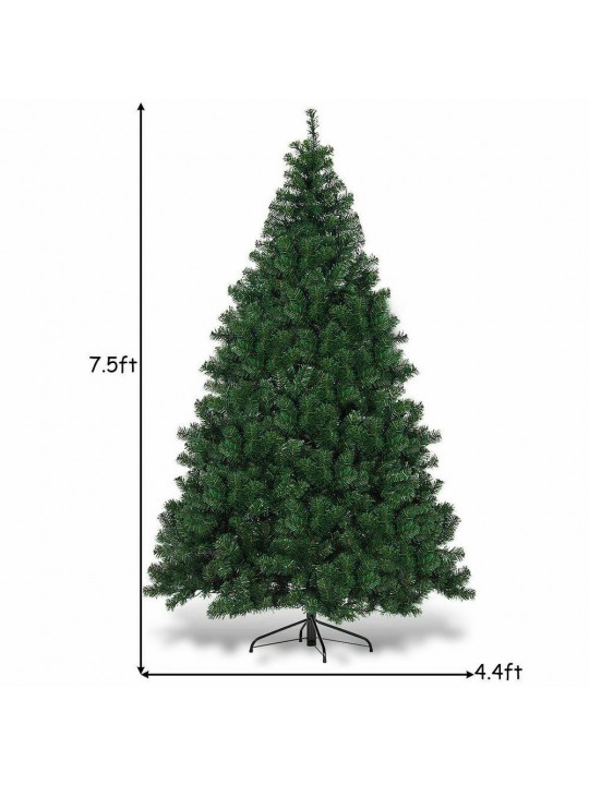 7.5 ft. Pre-Lit Dense Artificial Christmas Tree Hinged with 550 Multi-Color Lights and Stand