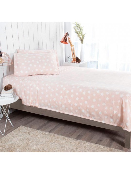 Pink Polar Stars Bed Sheet Set Girl, Guarantee*