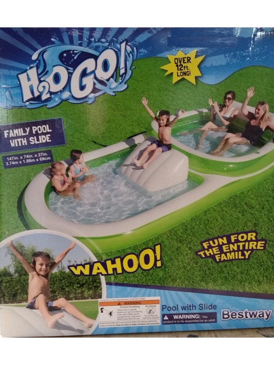 H2O Go Family Pool with Slide 147 x 74 x 27