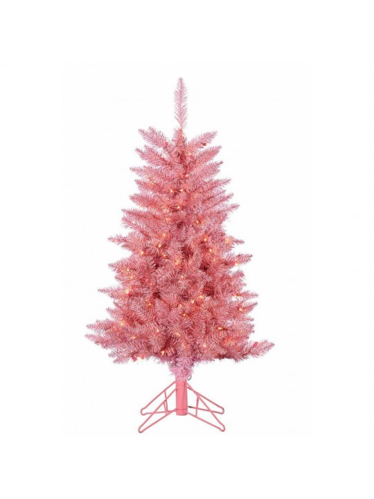 4 ft. Pre-Lit Pink Tuscany Tinsel Christmas Tree