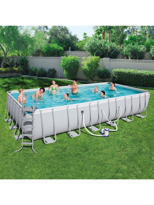 56542E 24 x 12-Foot Rectangular Above Ground Swimming Pool Set with Pump