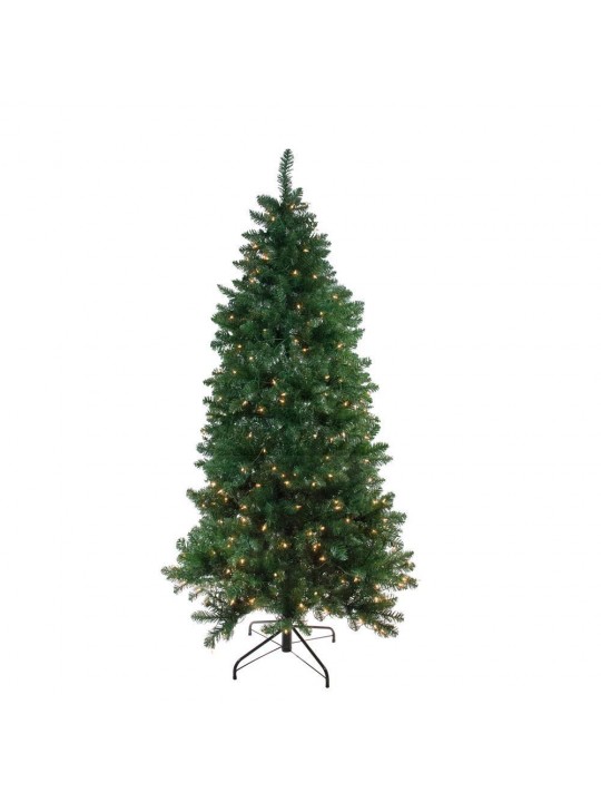 6.5 ft. Pre-Lit Eastern Pine Slim Artificial Christmas Tree with Clear Lights