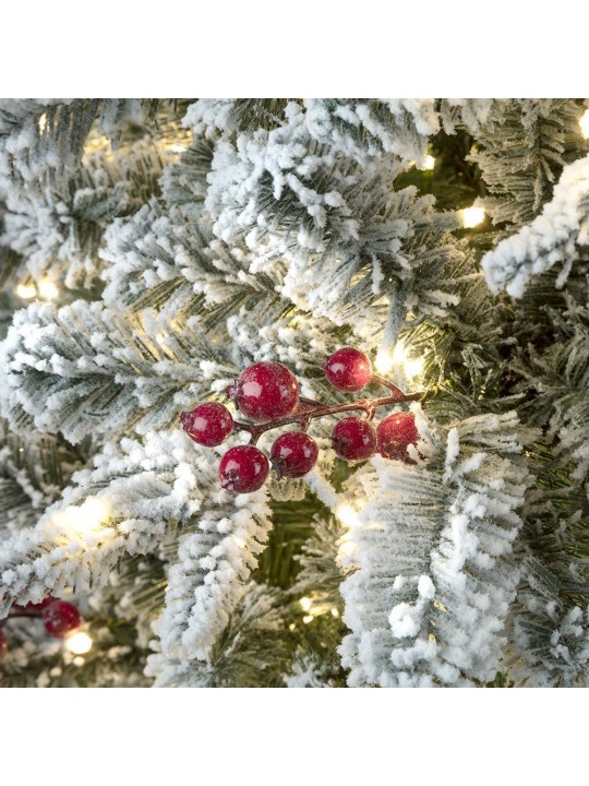 7 ft. Pre-Lit LED Flocked Lexington Slim Fir Christmas Tree with 1400 Warm White Lights