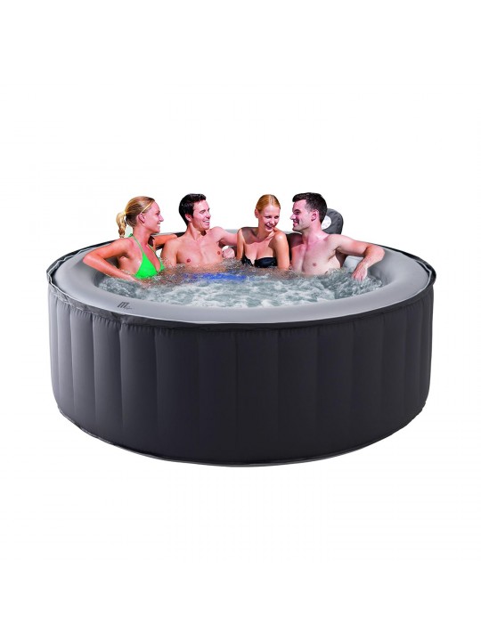 Person Lite Silver Cloud Hot Tub Inflatable Spa | Portable Tub Air Jets Bubble Massage Pool Round ( 80 x 80 x 28 inches )