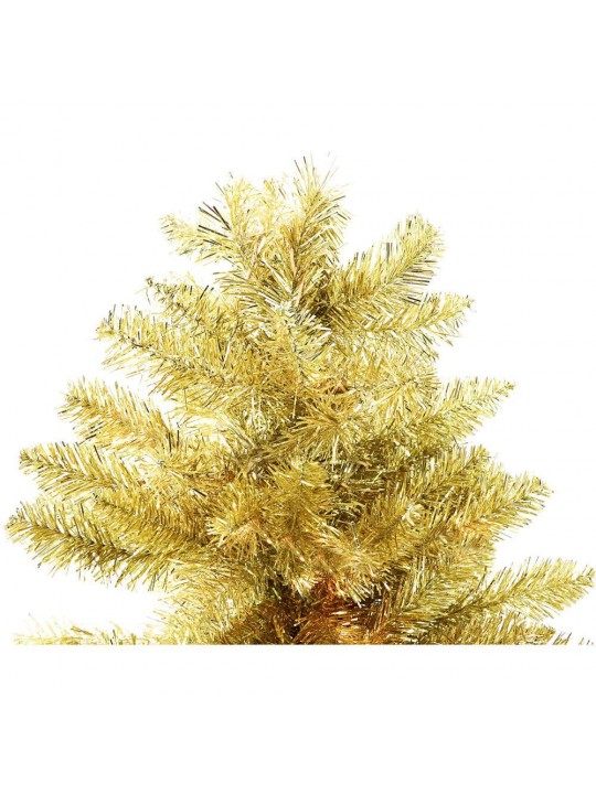 7 ft. LED Festive Gold Tinsel Christmas Tree with Clear Lighting
