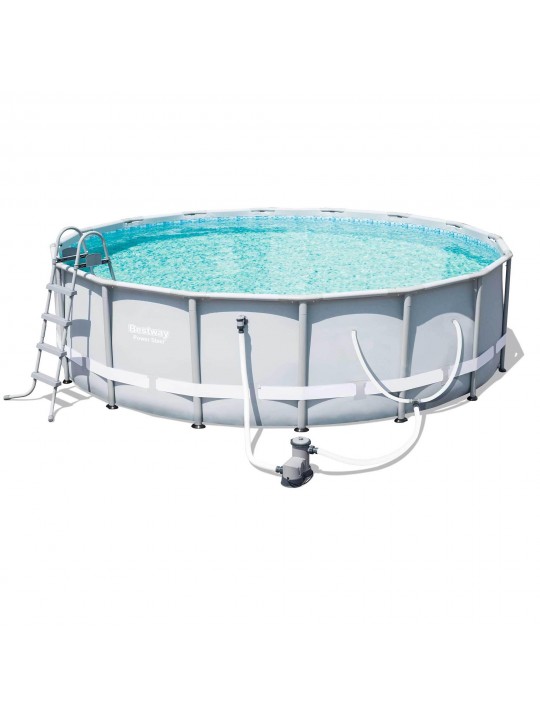 16ft x 48in Round Power Steel Frame Above Ground Pool Set & 6 Cartridges