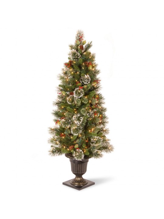 5 ft. Wintry Pine Entrance Artificial Christmas Tree with Clear Lights