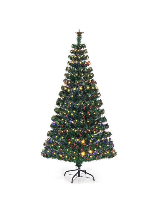 7 ft. LED Fiber Optic Artificial Christmas Tree with Top Star