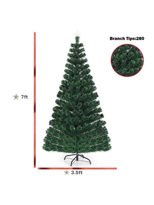 7 ft. LED Fiber Optic Artificial Christmas Tree with Top Star