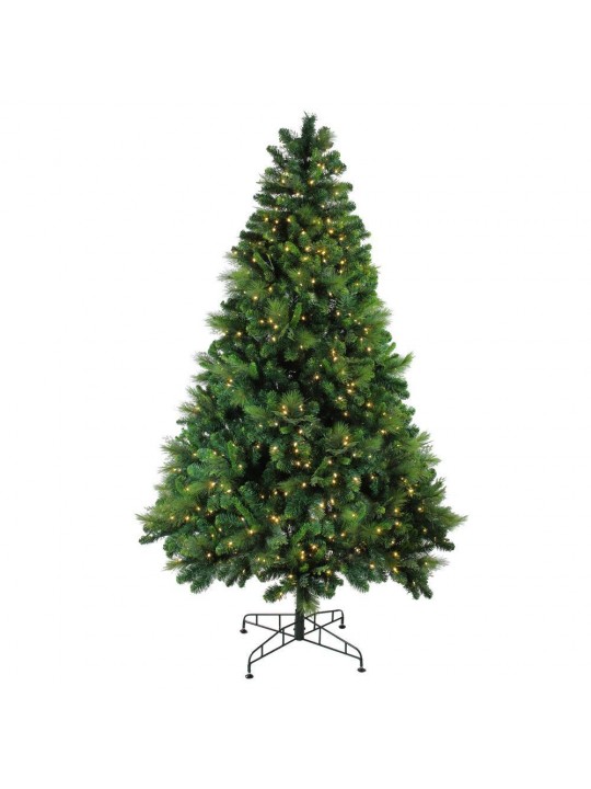 90 in. Pre-Lit Sequoia Mixed Pine Artificial Christmas Tree with Warm White LED Lights