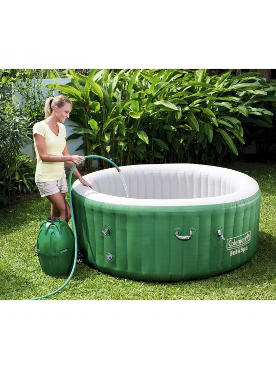 SaluSpa 6 Person Inflatable Outdoor Spa, Filters, & Bromine Starter Kit