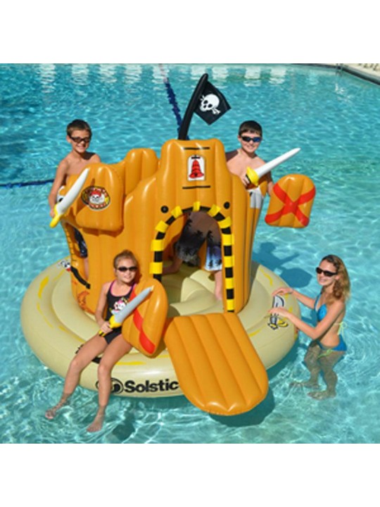 Vinyl Pirate Inflatable Play Center Pool Float, Multicolor