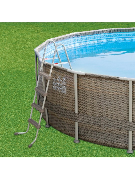 18ft x 48in Elite Frame Swimming Pool with Exterior Wicker Print