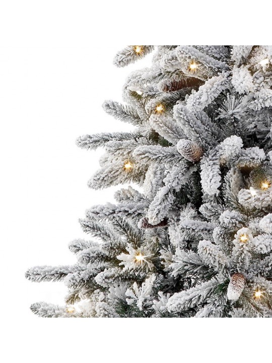 6.5 ft. Pre-lit Flocked Bennington Fir Artificial Christmas Tree with 350 UL-Listed Lights