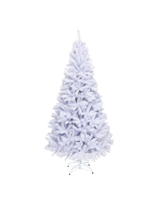 6 ft. White Unlit PVC Pencil Slim Artificial Christmas Tree with 1000 Tips and Solid Metal Stand