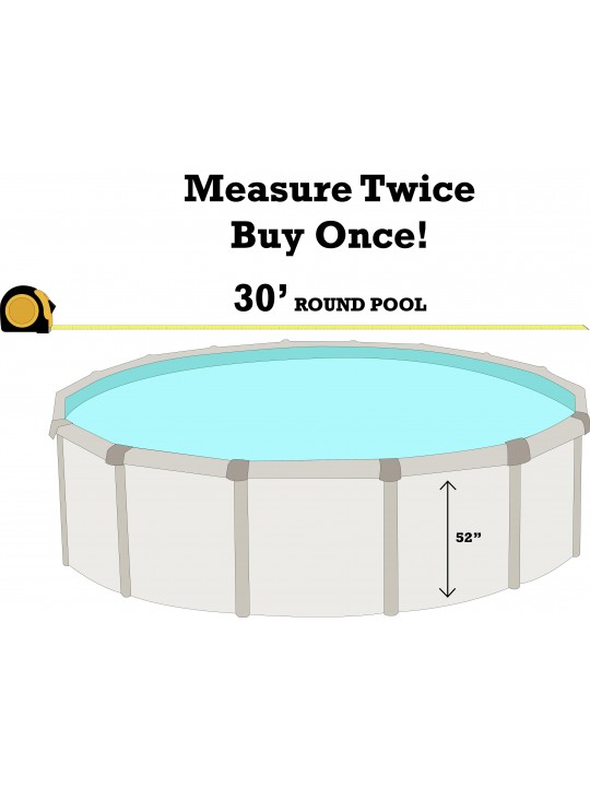 30-Foot Round Laa Above Ground Swimming Pool Liner - 52-Inch Wall Height - 20 Gauge