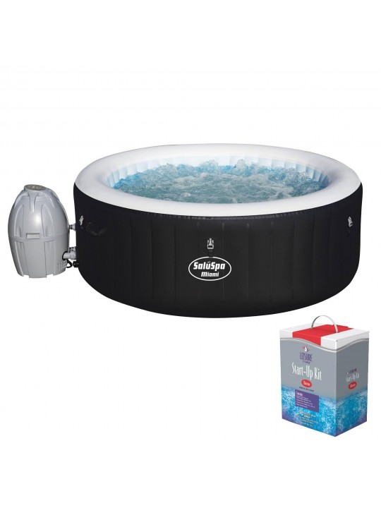 SaluSpa Inflatable Hot Tub Spa with Full Chlorine Sanitizer Kit