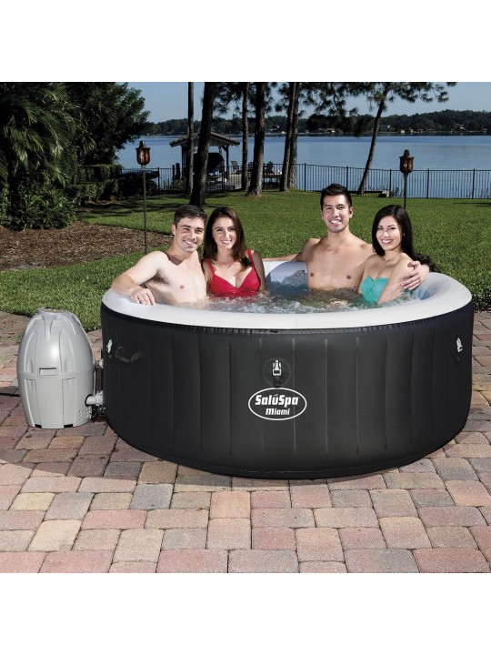 SaluSpa Inflatable Hot Tub Spa with Full Chlorine Sanitizer Kit