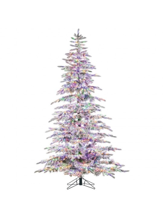 7.5 ft. H Flocked Mountain Pine with Power Pole