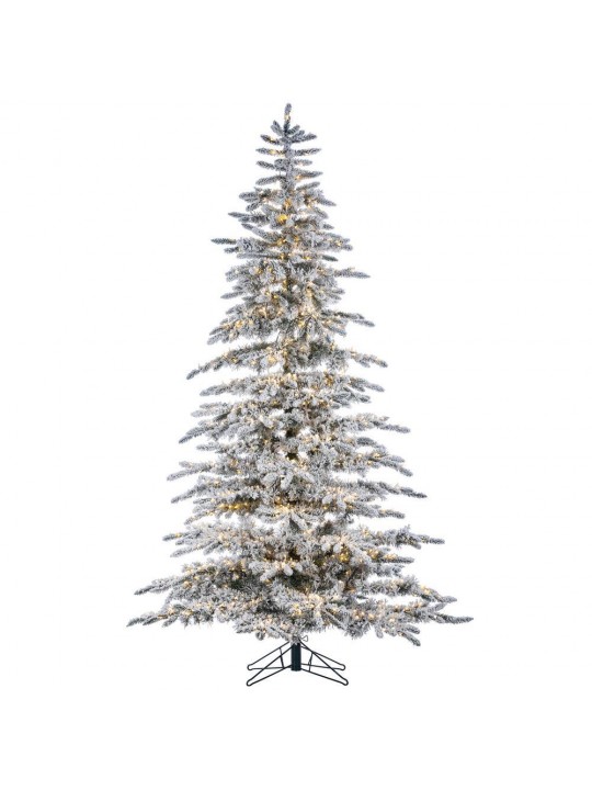 7.5 ft. H Flocked Mountain Pine with Power Pole