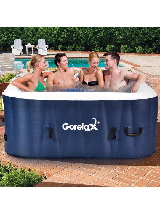 4-Person Inflatable Hot Tub Portable Massage Spa Blue