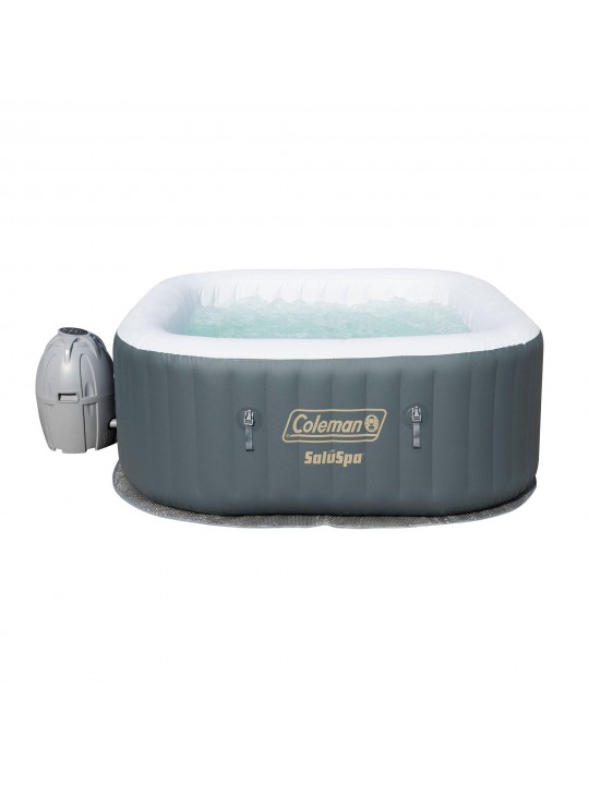 SaluSpa 4 Person Square Portable Inflatable Hot Tub & 6-pack of Filters