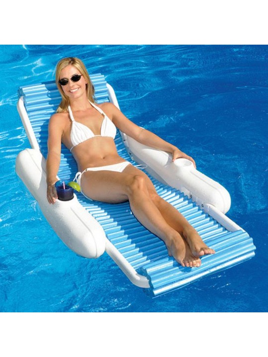 Vinyl Sunchaser Eva Luxury Pool Float, Blue